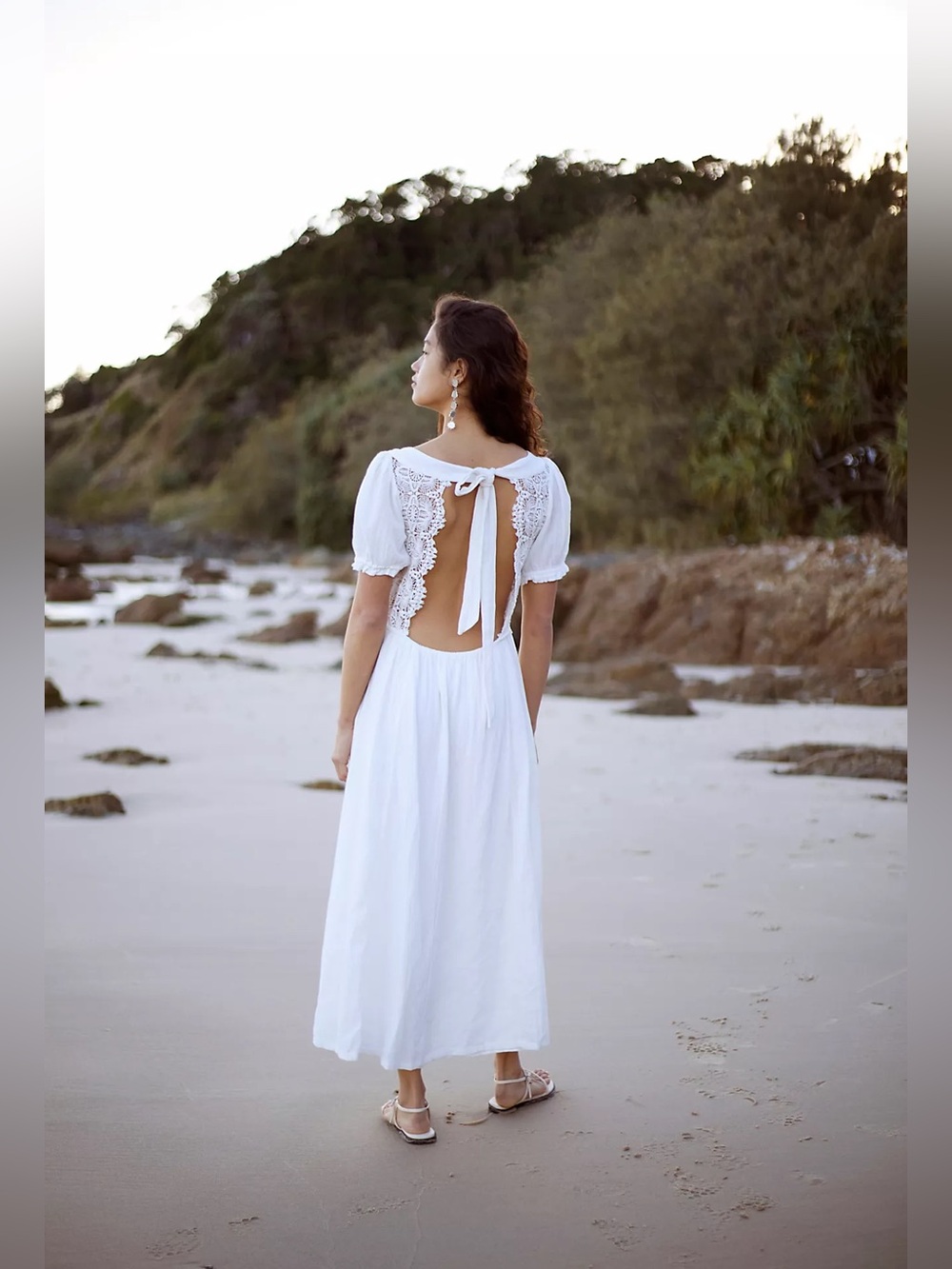 Free People All You Need Is Lace Midi Dress Size XL White Lace-Trim Cottagecore - Picture 2 of 13